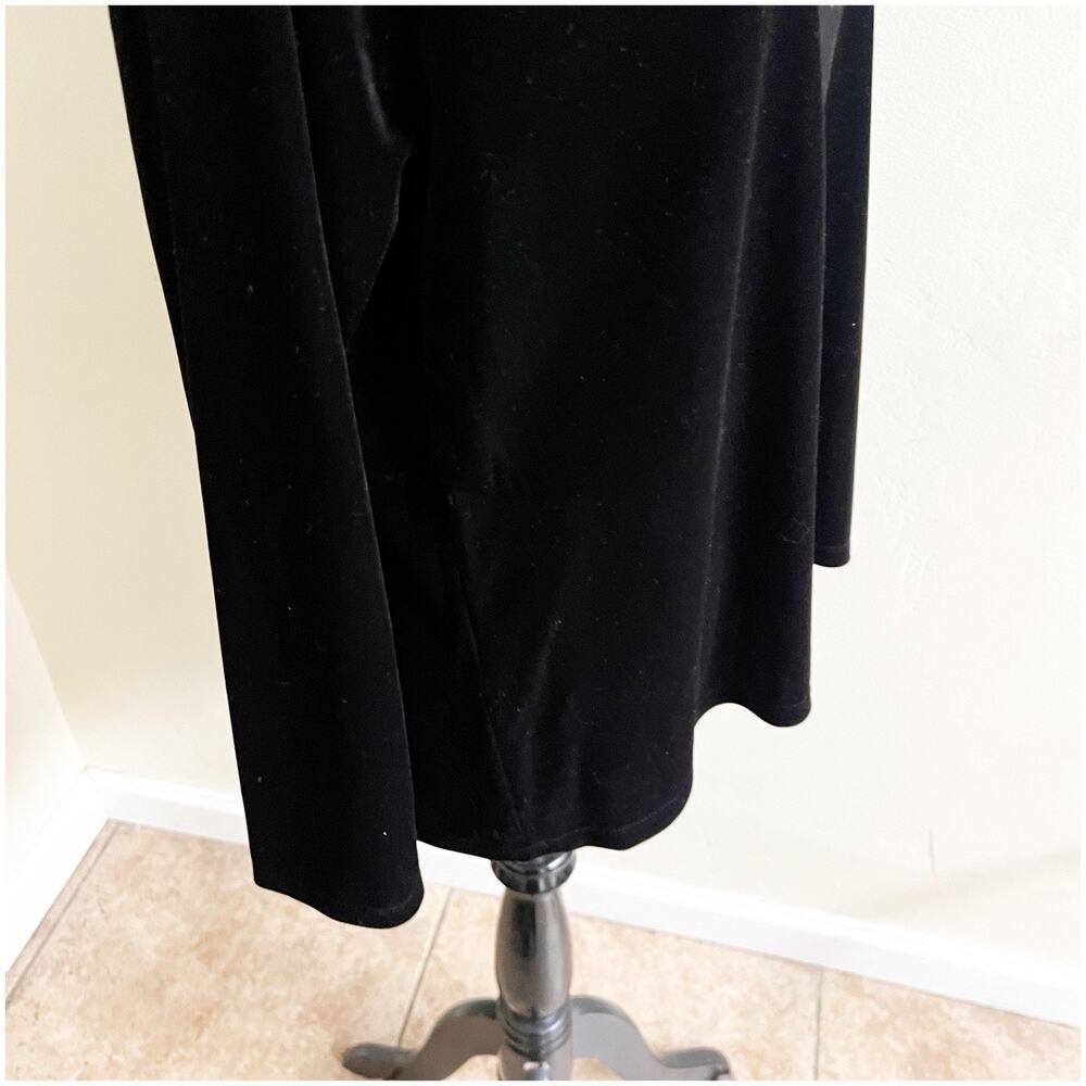 Talbots Off The Shoulder Black Velvet Pullover Blouse XL Petite Holiday Goth - Picture 6 of 11